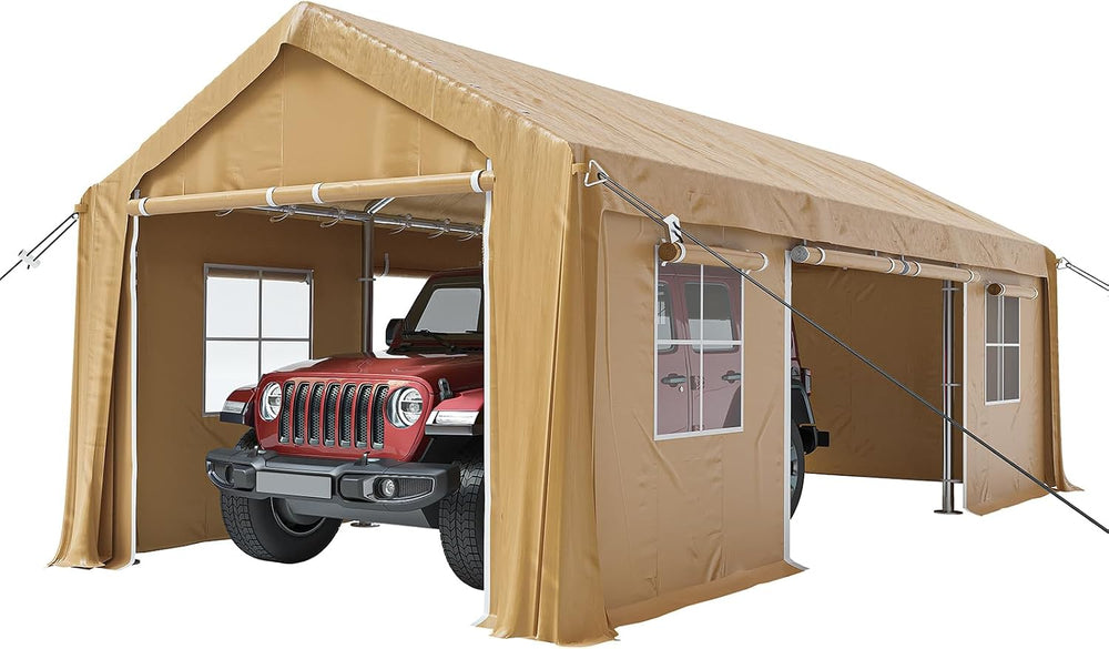 GAOMON 10x20 Ft Carport Heavy Duty Canopy, Portable Garage with Removable Sid...