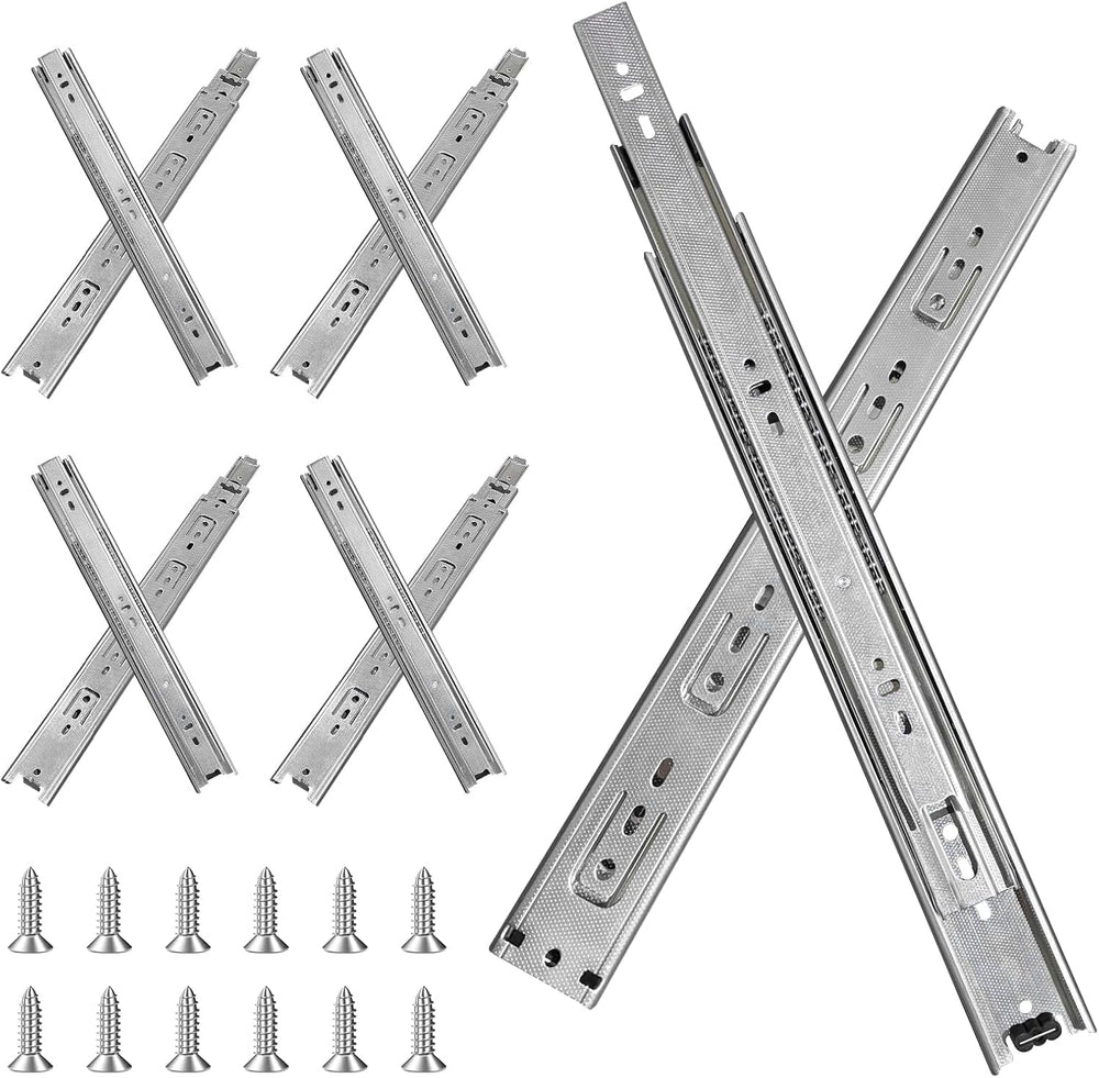 18 inch Drawer Slides 4 Pairs (8pcs) Full Extension Ball Bearing Drawer Slide...