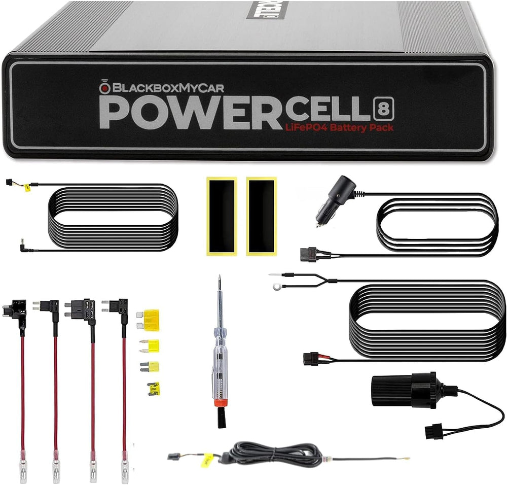 PowerCell 8 Dash Cam Battery Pack (with Spliced Hardwiring Kit for Thinkware ...