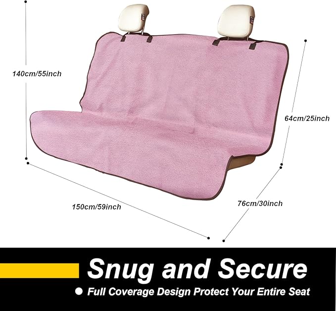 Back Seat Cover for Car Trucks Van SUV, Waterproof Rear Bench Towel Seat Covers