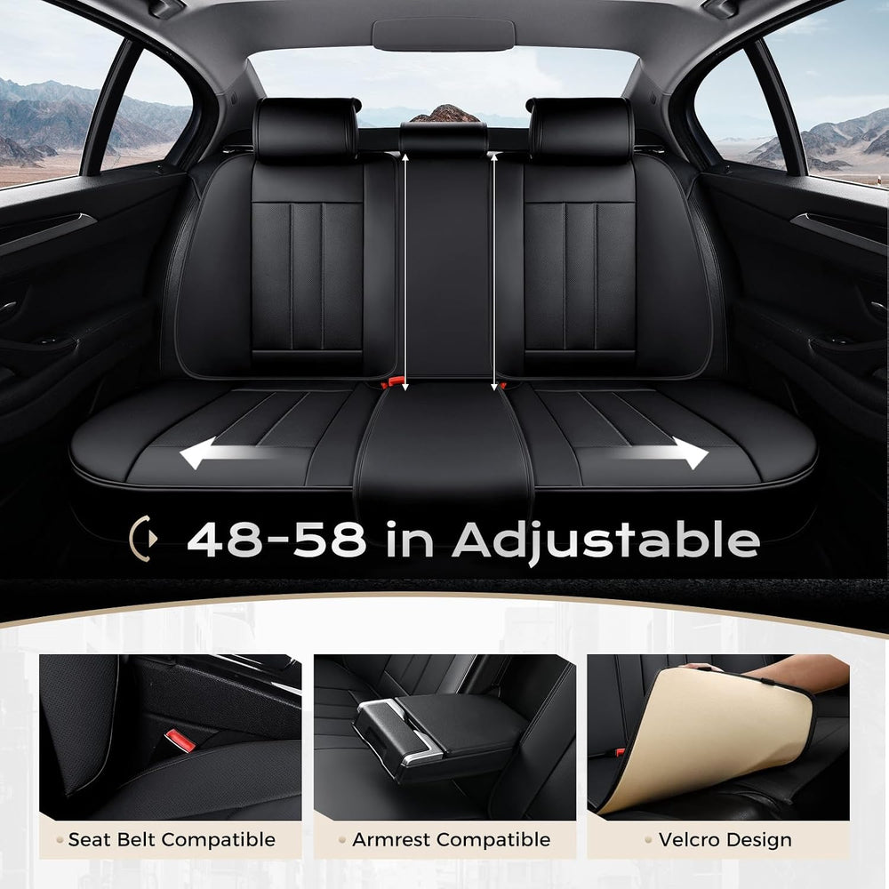 Coverado Nappa Leather Car Seat Covers Front Set, Luxury Waterproof Seat Prot...
