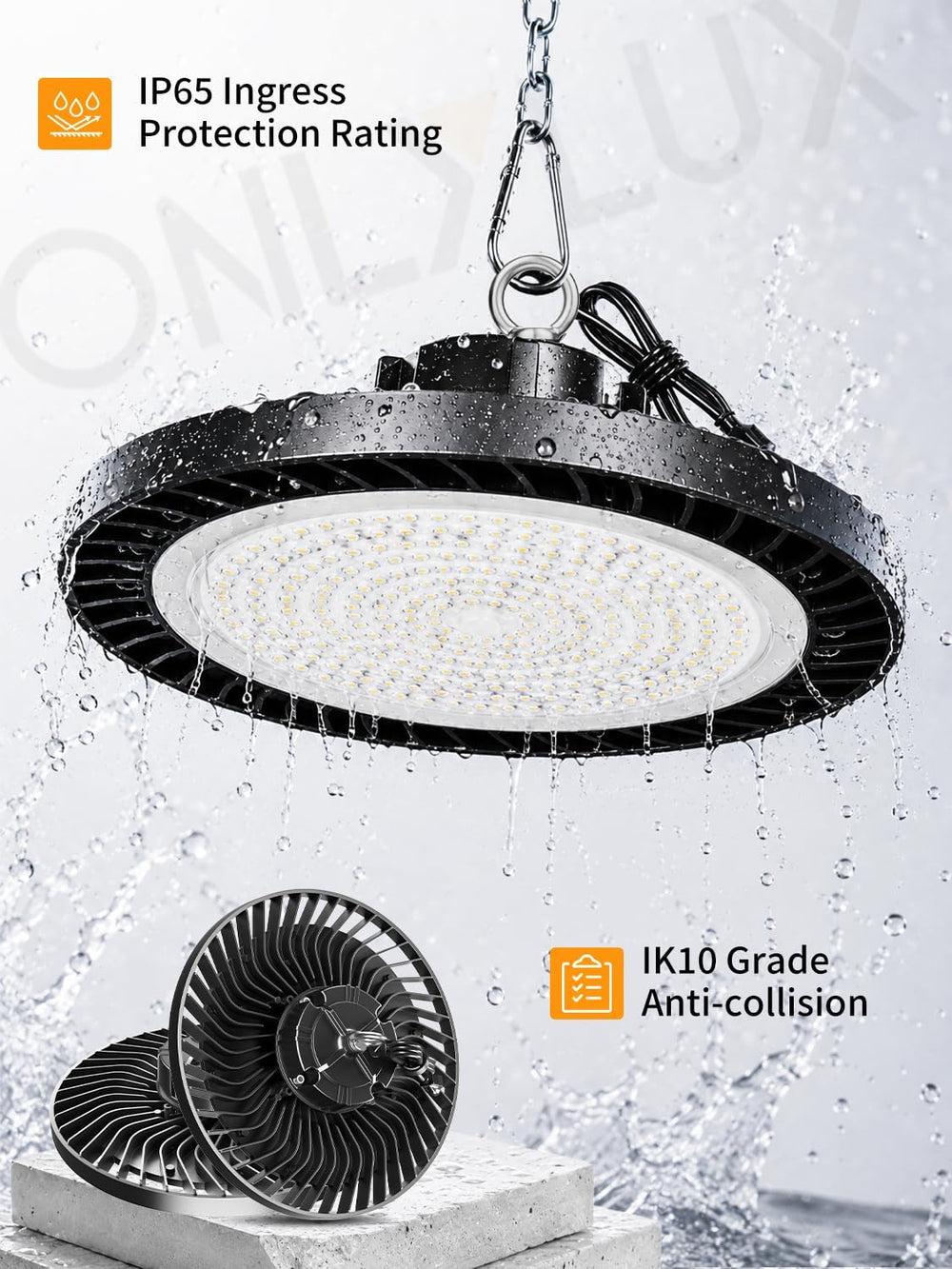 350W UFO LED High Bay Light, 52500LM 5000K Commercial Bay Lighting