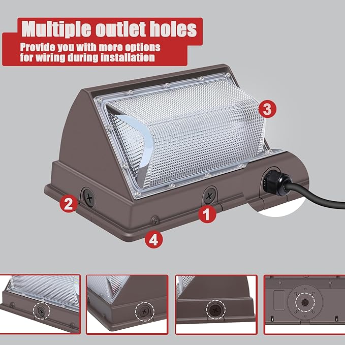 120W LED Wall Pack Lights, Extremely Bright Commercial Outdoor Wallpack