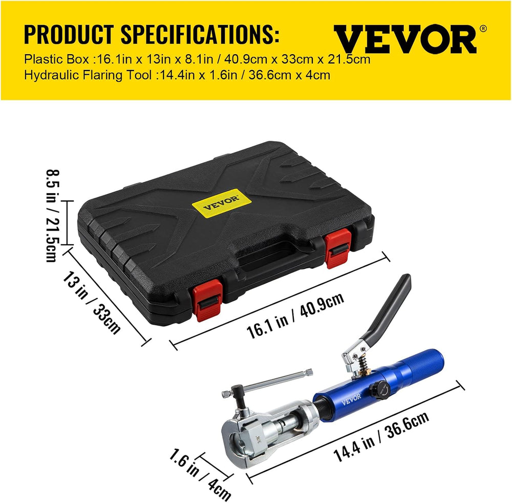 VEVOR Hydraulic Flaring Tool Kit, 45° Double Flaring Tool, Brake Repair Brake...