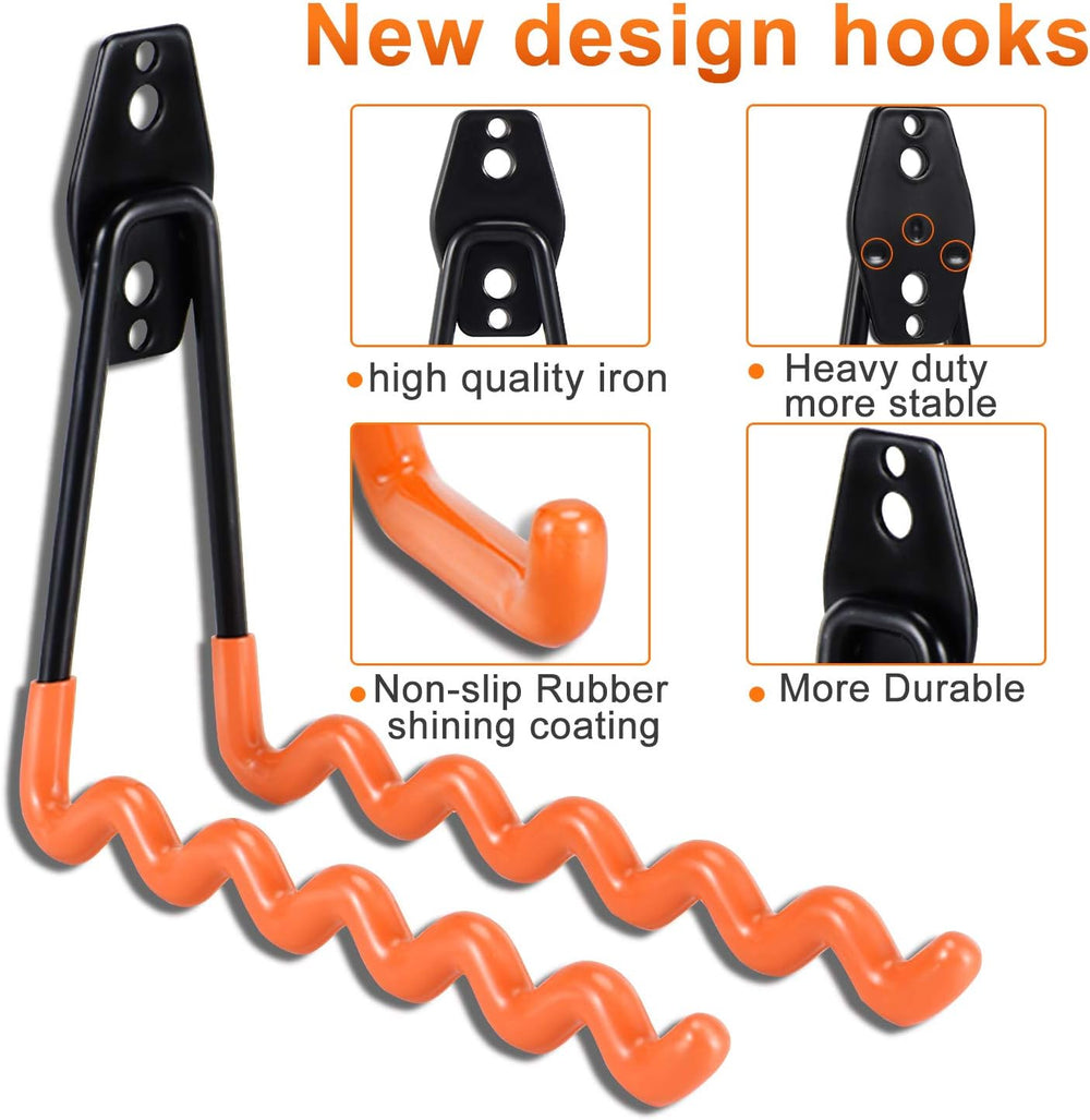 AOBEN 24PCS Garage Hooks, Heavy Duty Double Garage Hanger Organizer Wall Moun...
