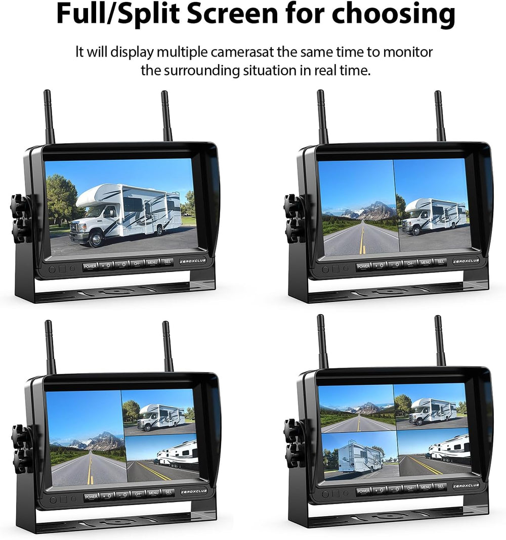2 CAM 1080P Wireless Backup Camera System with 7'' LCD Monitor