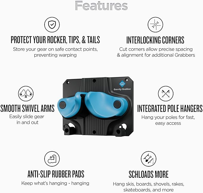 Ultimate Ski & Snowboard Wall Rack | Secure, Non-Slip Storage | Fits Any ...