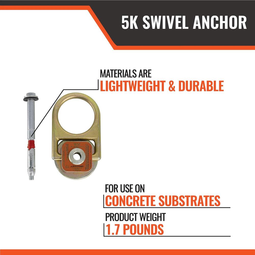 Malta Dynamics 5K Swivel Anchor for Use on Concrete Substrates| Reusable Anch...