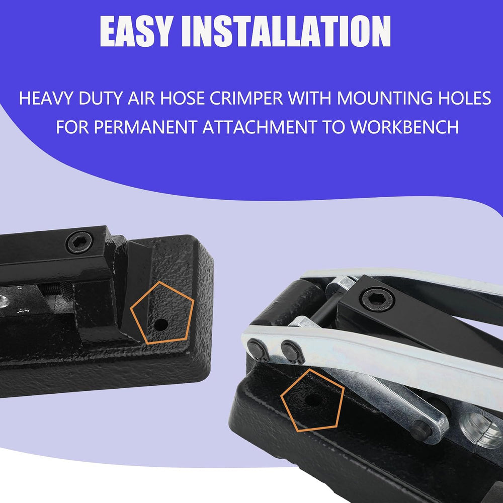 Heavy Duty Bench Hose Crimper for 1/4, 5/16, 3/8in ID Hoses, 100 Ferrules