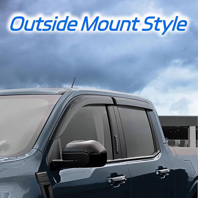 Rain Guard Fit for 2010-2017 GMC Terrain, Outside-Mount Side Window Visor (4pcs)