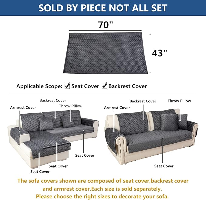 Eismodra Couch Cover, Sectional Couch Covers, Sofa Covers