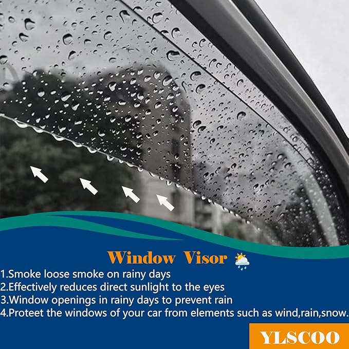 Window Visors Rain Guards fits 2013-2018 Altima, Out-Channel Window Wind