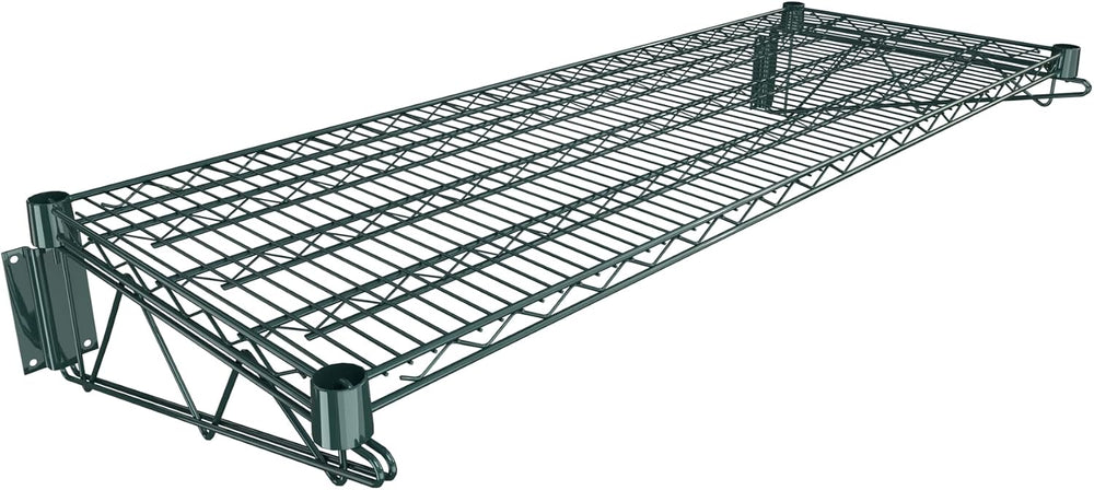18" x 48" Green Epoxy Wire Wall Mount Shelf