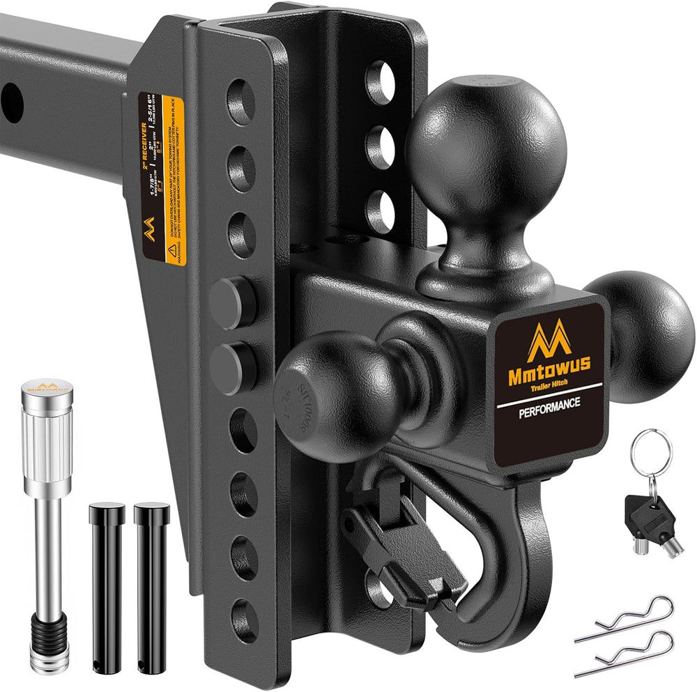 Adjustable Trailer Hitch - Drop Hitch Fit 2" Receiver -8" Drop/Rise