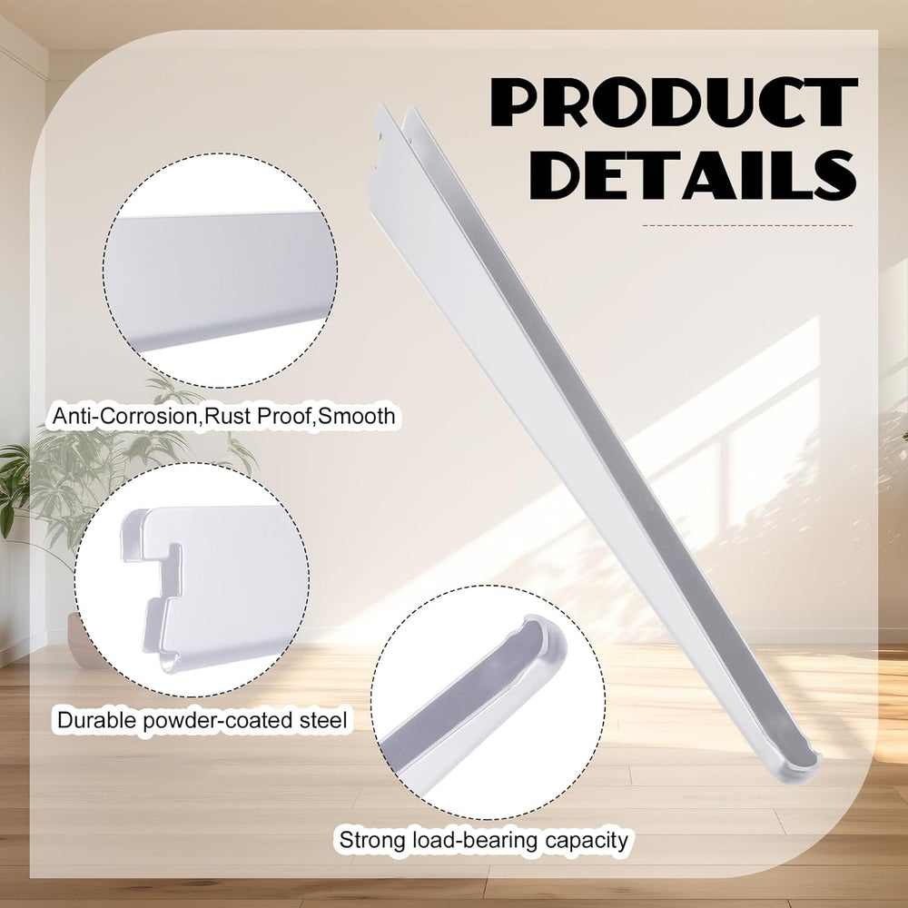 CroBlissful 20 Pcs Adjustable Shelf Brackets for Double Track System Closet O...