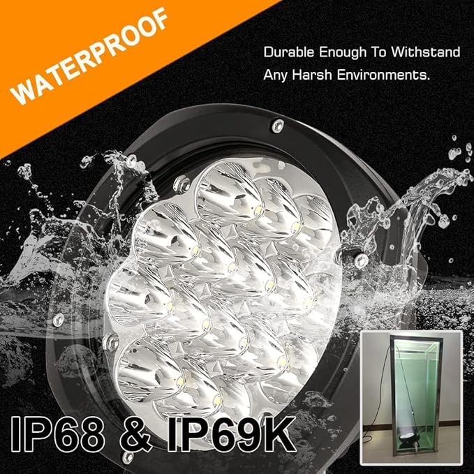 BIGLION.X 5Inch 160W Round Led Driving Lights Off Road Spot Lights Offroad