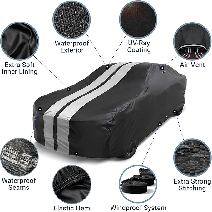 iCarCover Custom Car Cover for Pontiac Bonneville Wagon Waterproof All-Weather