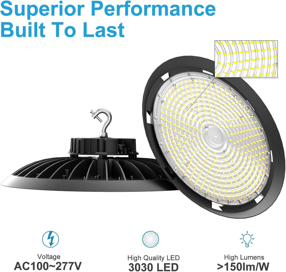 Lightdot LED High Bay Light 300W 45000lm AC100-277V 5000K High Bay LED Shop L...