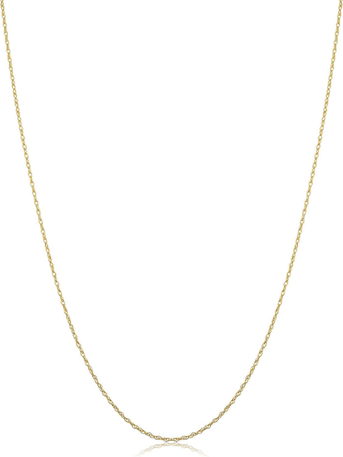 Kooljewelry Solid 14K Yellow Gold Rope Chain Necklace for Women