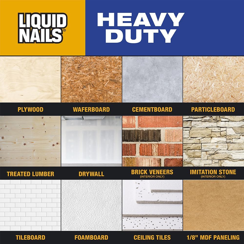 Liquid Nails Heavy Duty 28 oz. Tan Latex-Based Construction Adhesive Low VOC,...