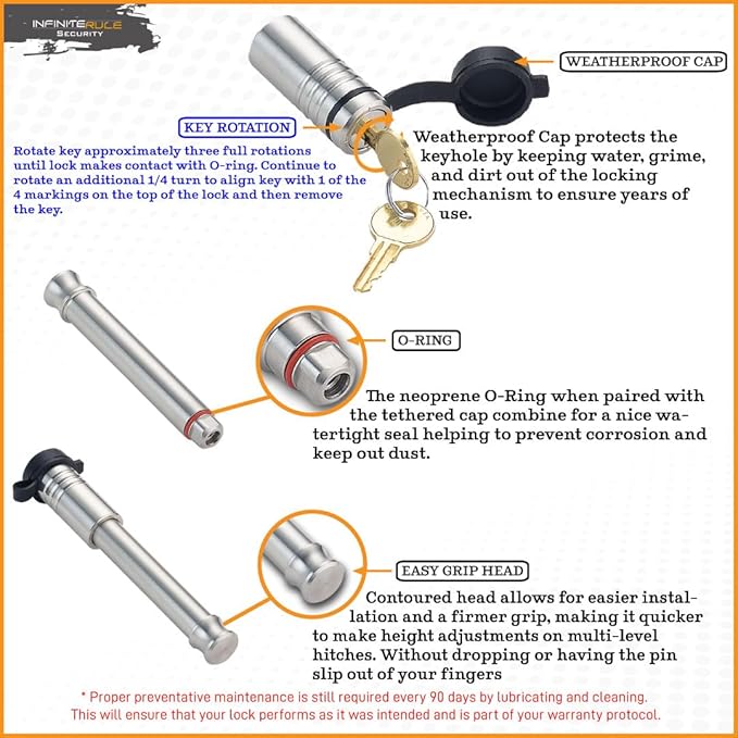 61673 | 3 Pack, Keyed Alike, Receiver Locks