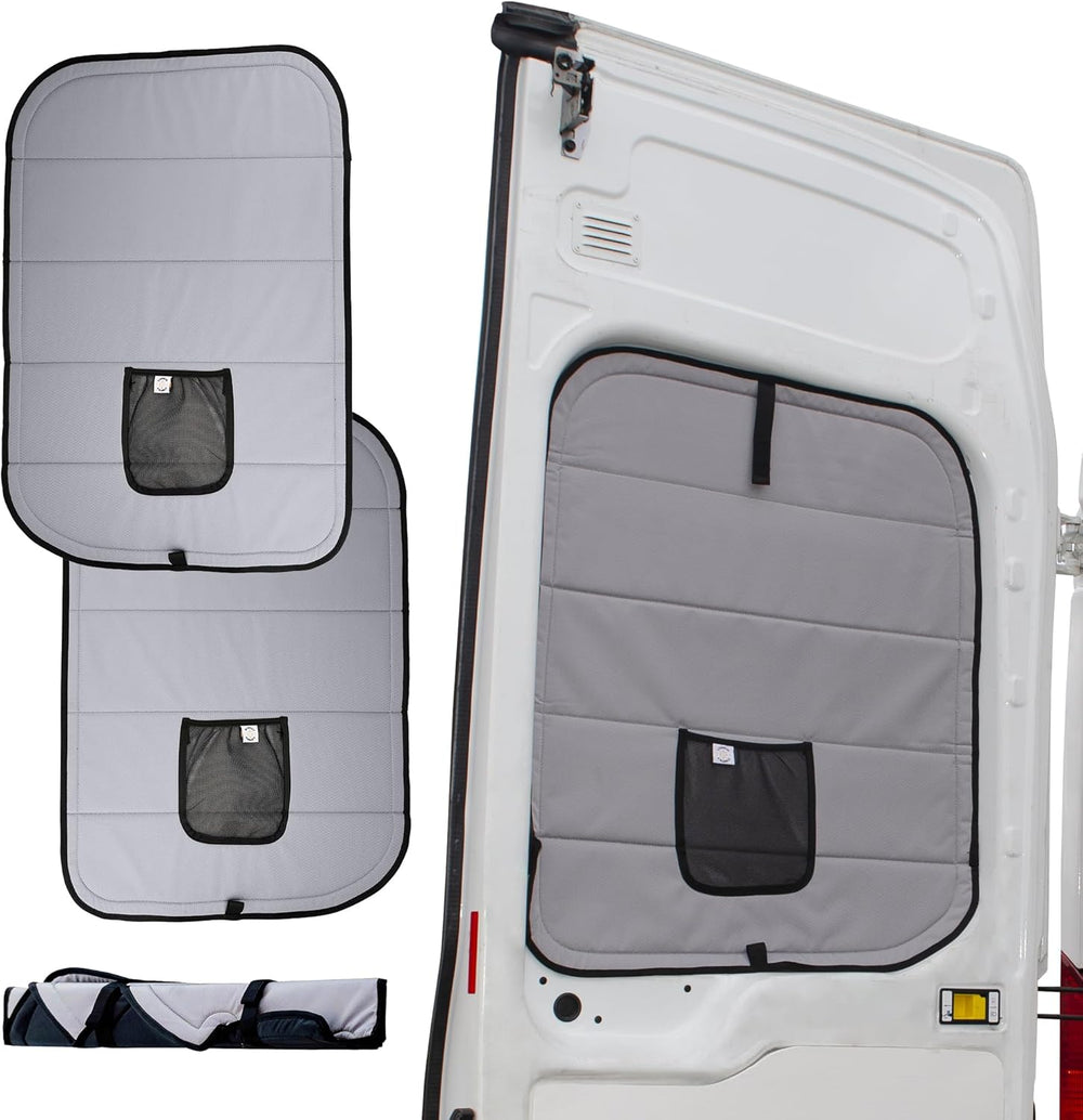 Living in a Bubble Insulated Blackout Rear Door Window Covers for Ford Transi...