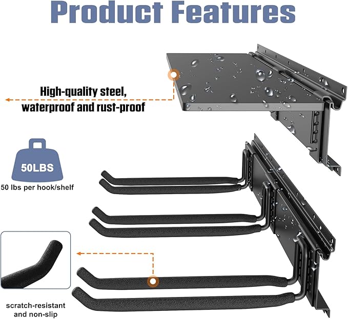 WALMANN Wall Mounted Garden Tool Rack