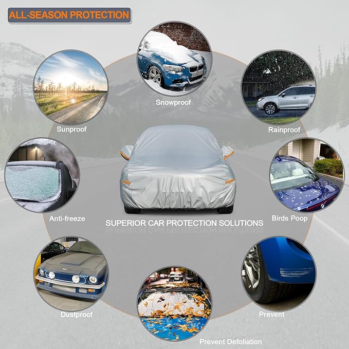 Kayme 6 Layers Car Cover Waterproof All Weather