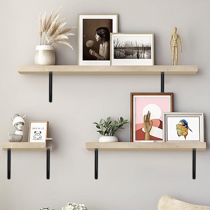 16 Pack L20 x H 12" Black Heavy Duty Shelf Brackets