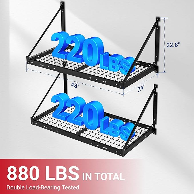 FLEXIMOUNTS 2-Pack 2x4ft Garage Wall Shelving