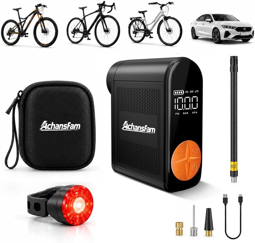 Mini Tire Inflator, 150 PSI Portable Air Pump for Bikes & Cars