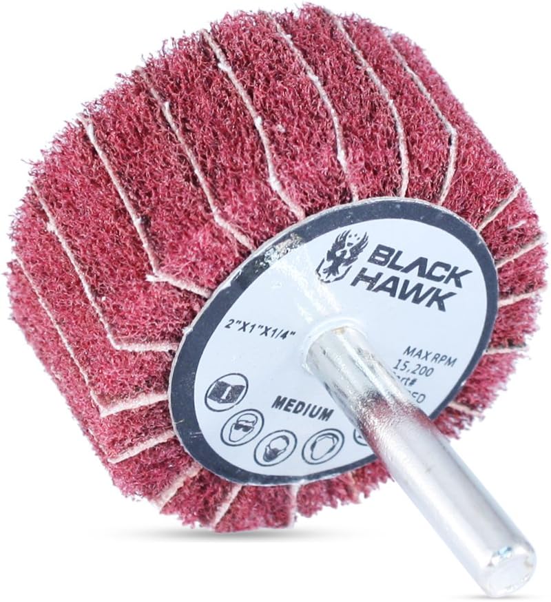 BHA 2"x1"x1/4" Mounted Interleaf Flap Wheels, Red (Medium) - 5...