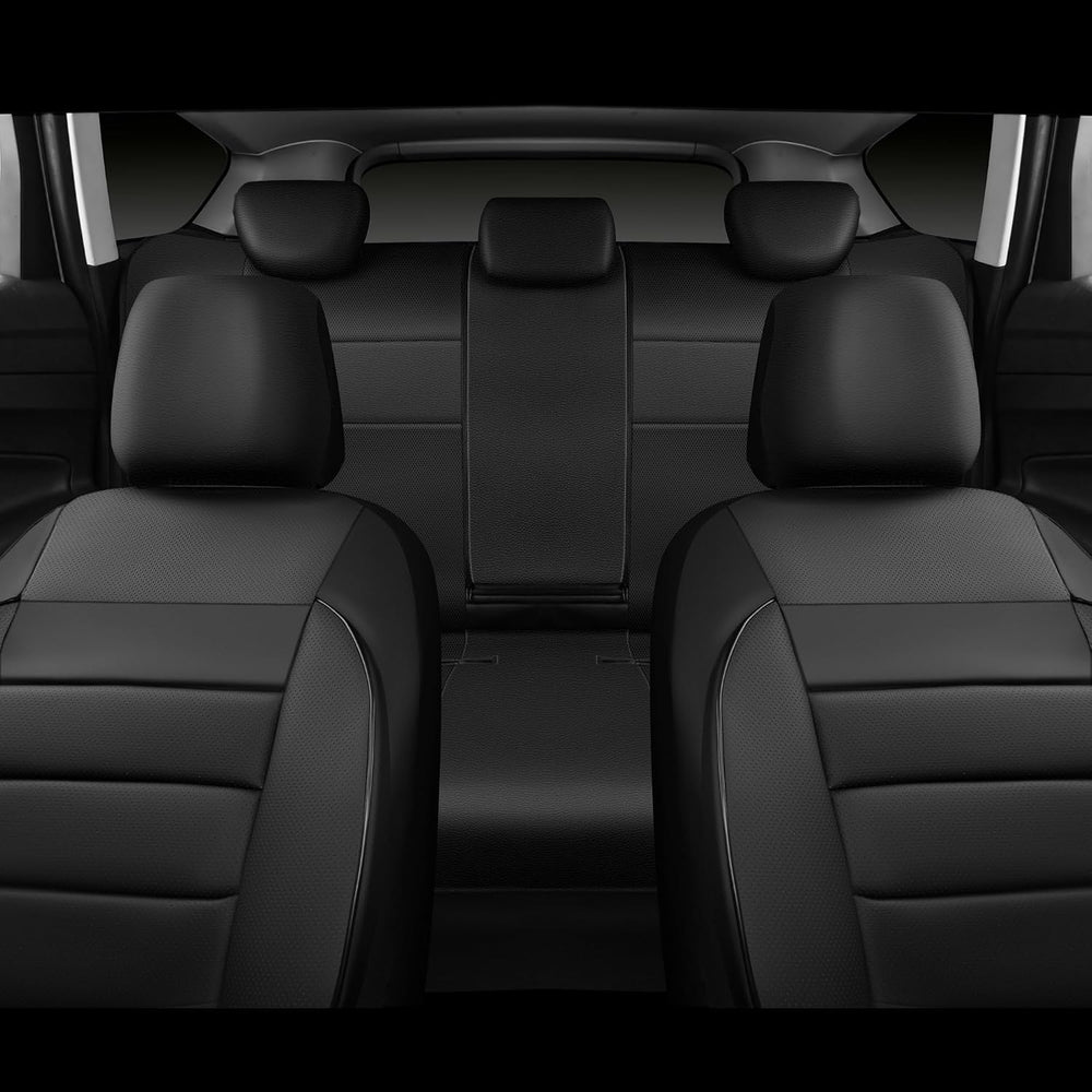 CAR PASS Leather Seat Covers Full Set Universal Water Resistant 3D Foam Back ...