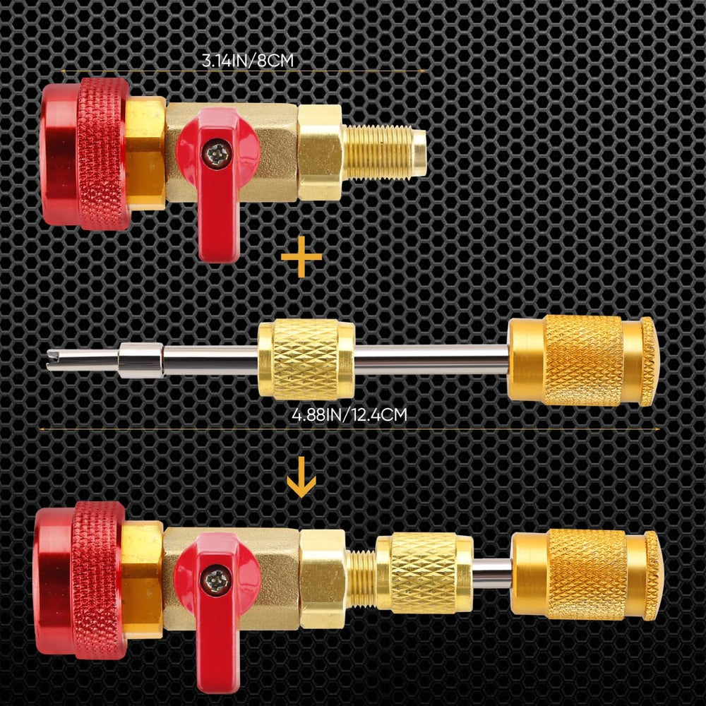Automotive R134a R1234yf R22 Valve Core Remover Installer Tool Set - Auto Air...