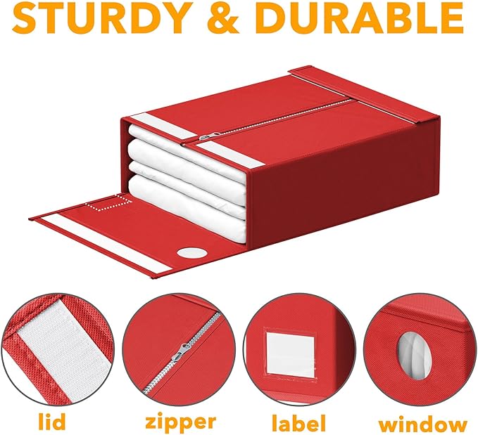 SpaceAid 6 Pack Bed Sheet Organizers and Storage, Foldable Sheet Organizer