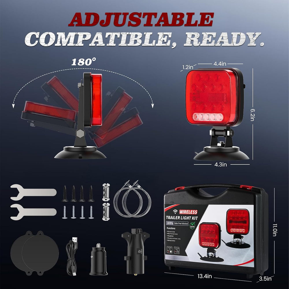 Wireless Trailer Lights Magnetic Kit, IP67 Waterproof