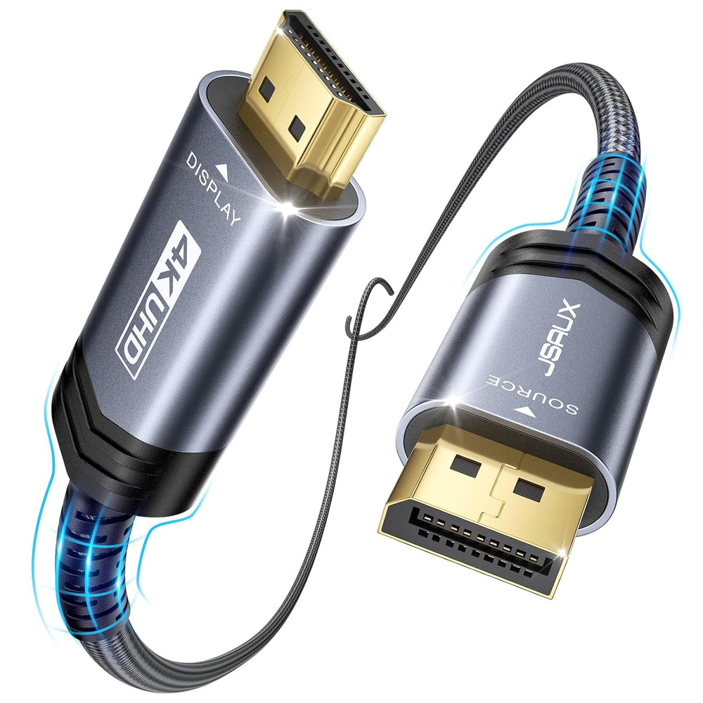 JSAUX 4K DisplayPort to HDMI Cable 10FT-5Pack, DP to HDMI Male UHD 4K@30Hz