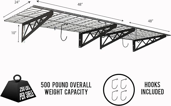 SafeRacks Garage Wall Shelves (2-Pk)