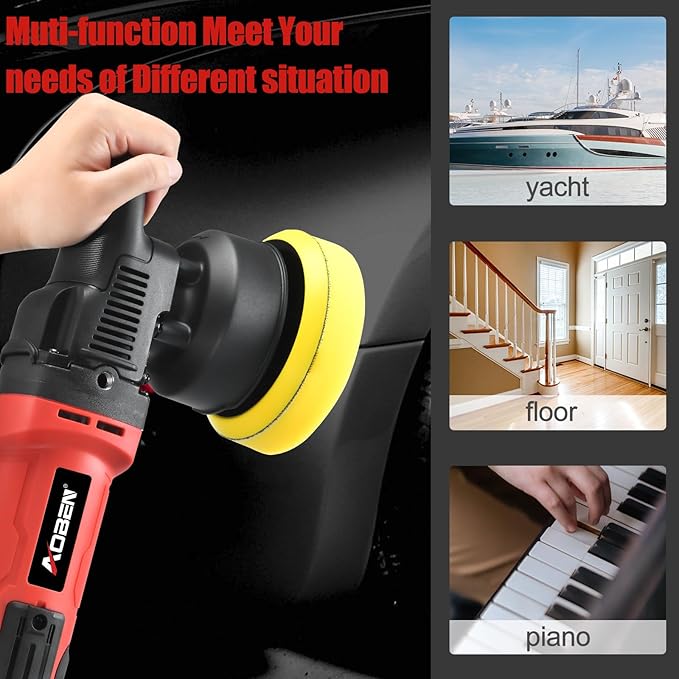 AOBEN Buffer Polisher, 5 inch DA Car Polisher, Long Orbit 16mm Random Buffer