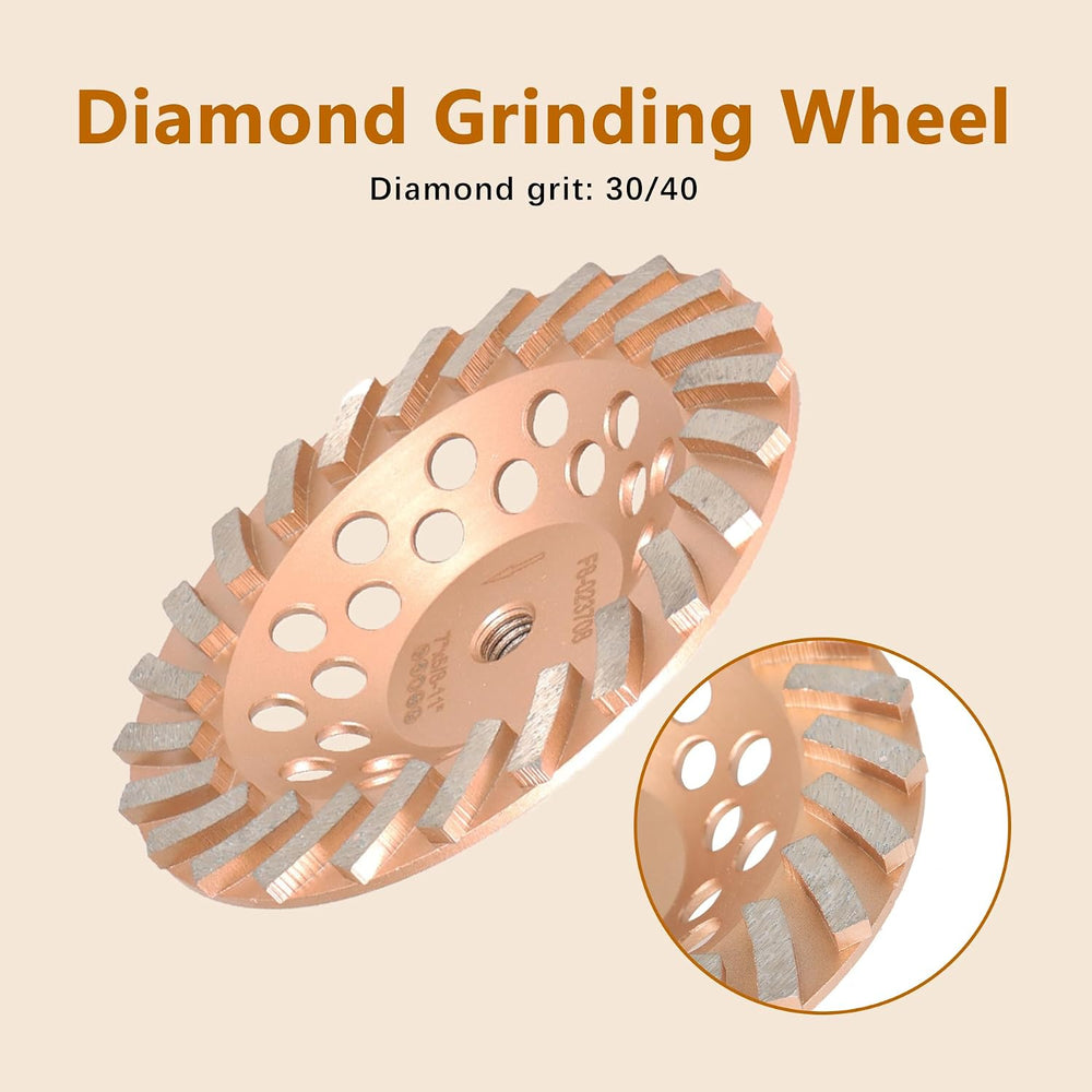 kimllier 7 Inch Concrete Grinding Wheels 24 Turbo Diamond Segments 5/8 Inch -...