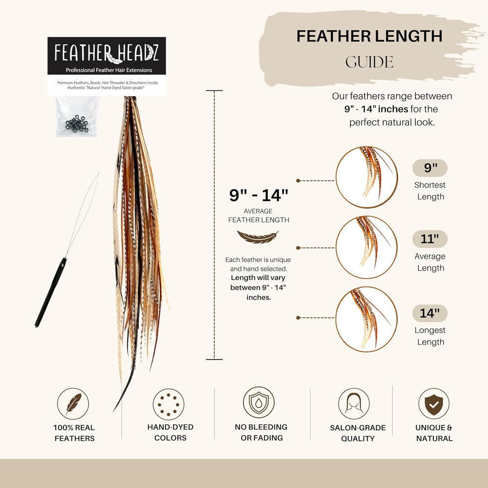 21 Natural Color Hair Extensions – 9”–14” Long – DIY Rooster Kit with 20 Micr...