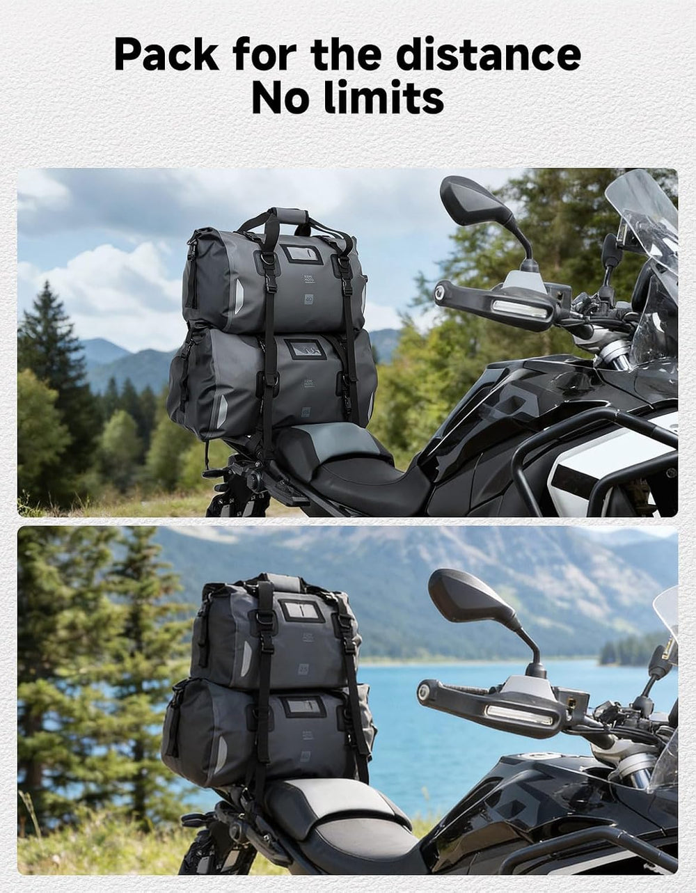 KEMIMOTO Waterproof Motorcycle Dry Bag – Duffle Tail Bag Soft Luggage, 25L/40...