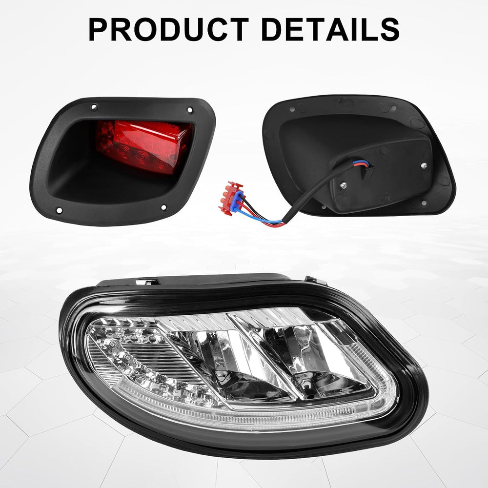 Deluxe Golf Cart LED Headlight Tail Light Kits Fit for 2014-Up EZGO Freedom/T...