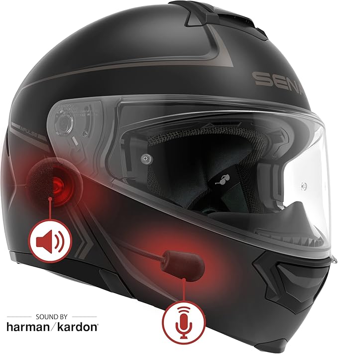 Sena Impulse DOT Flip Up Modular Bluetooth Helmet w/Sound by Harman Kardon Dual
