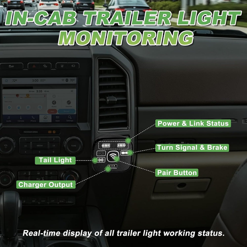Agrieyes T327C Wireless Trailer Lights w/ Receiver, Magnetic Tow Light Kit
