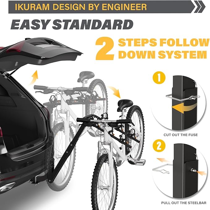 3 Bike Rack Bicycle Carrier Racks Hitch Mount Double Foldable Rack