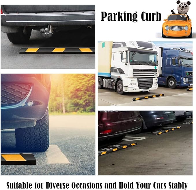 Goplus Parking Block, 72” Rubber Parking Bumpers (6 Pack)