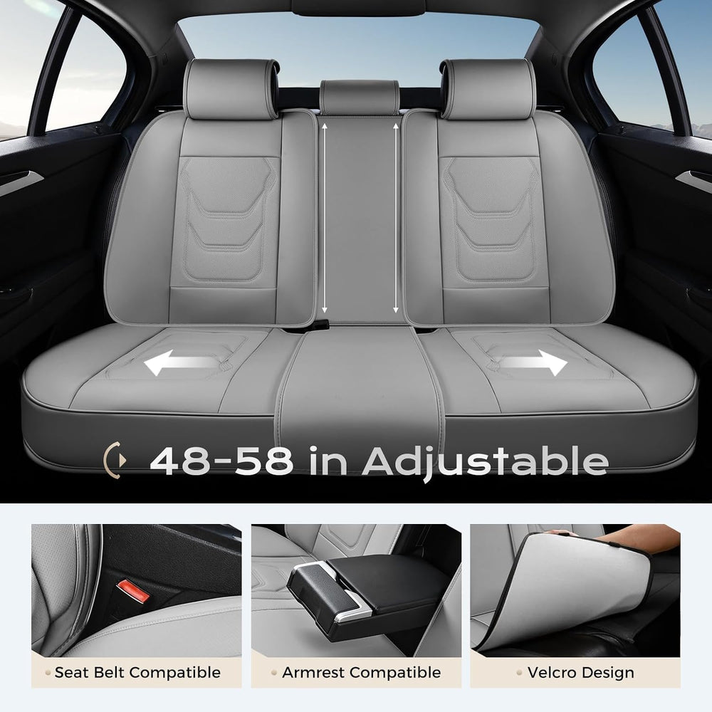 Coverado Car Seat Covers Full Sets, 5 Piece Car Seat Protector Waterproof Lea...