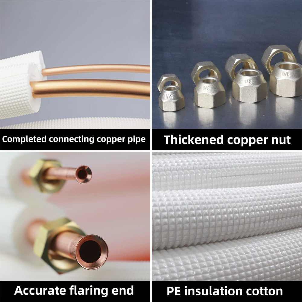 Air Conditioning Copper Tubing Pipe Extension Set,100 Ft Copper Pipes 1/4&quo...