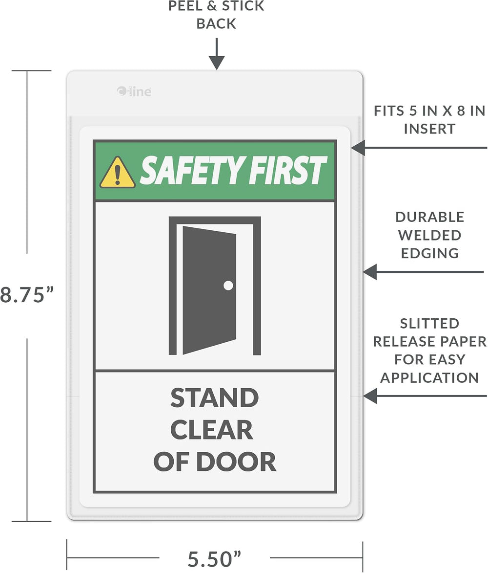C-Line Clear Shop Ticket Holder, Self-Adhesive, 5 x 8, 50/Bx (70058)